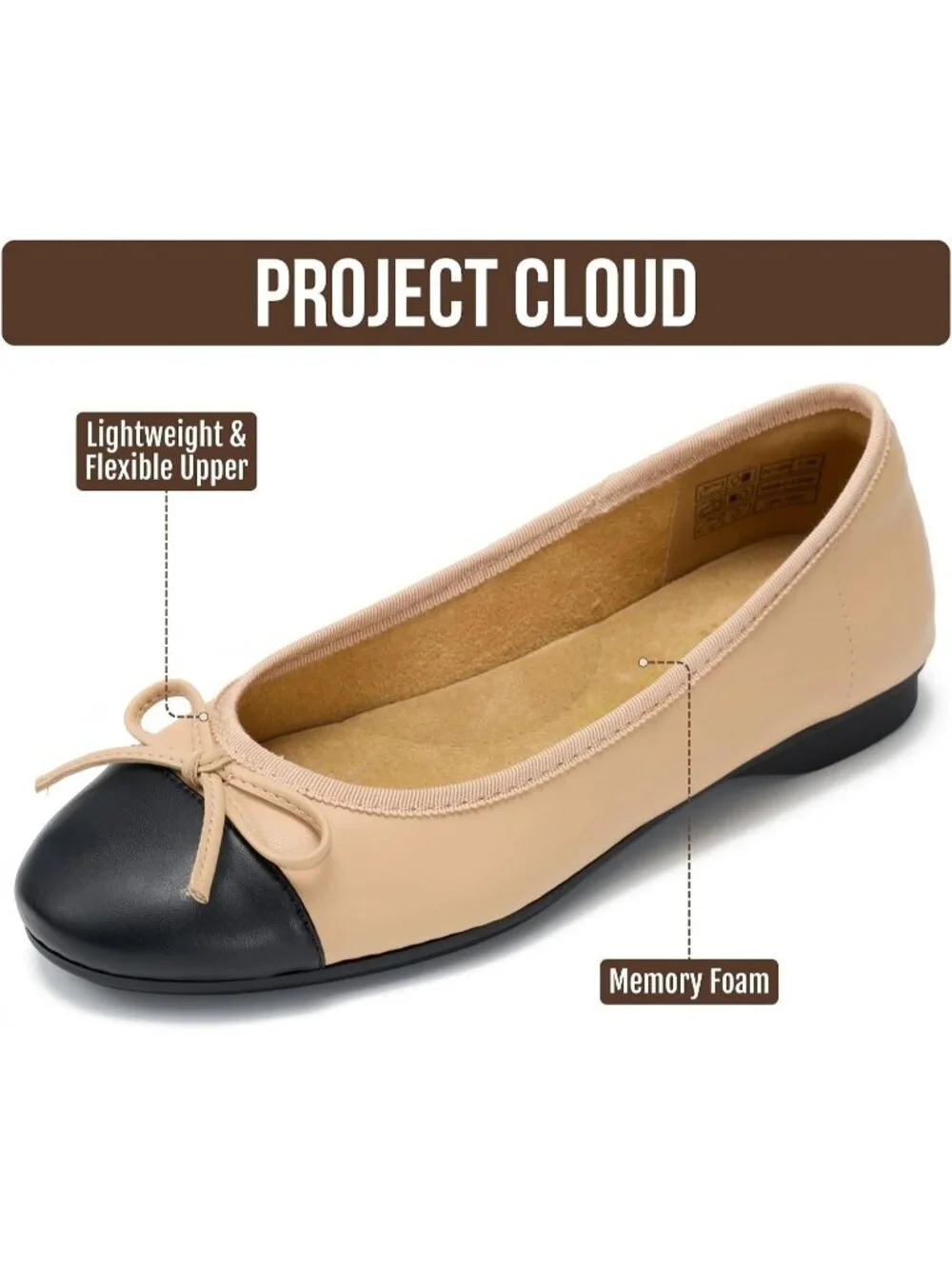 Women's Nude Black Ashley Insole and Lightweight Non-Slip and Comfortable Shoes